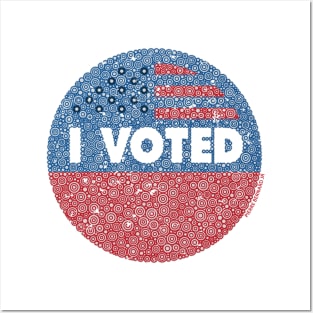 “I VOTED” Statement Distressed Circle Design Posters and Art